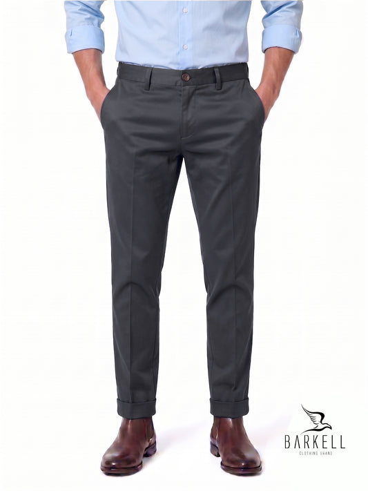 Pantalon Modèle Chino Beige en Gabardine de Coton