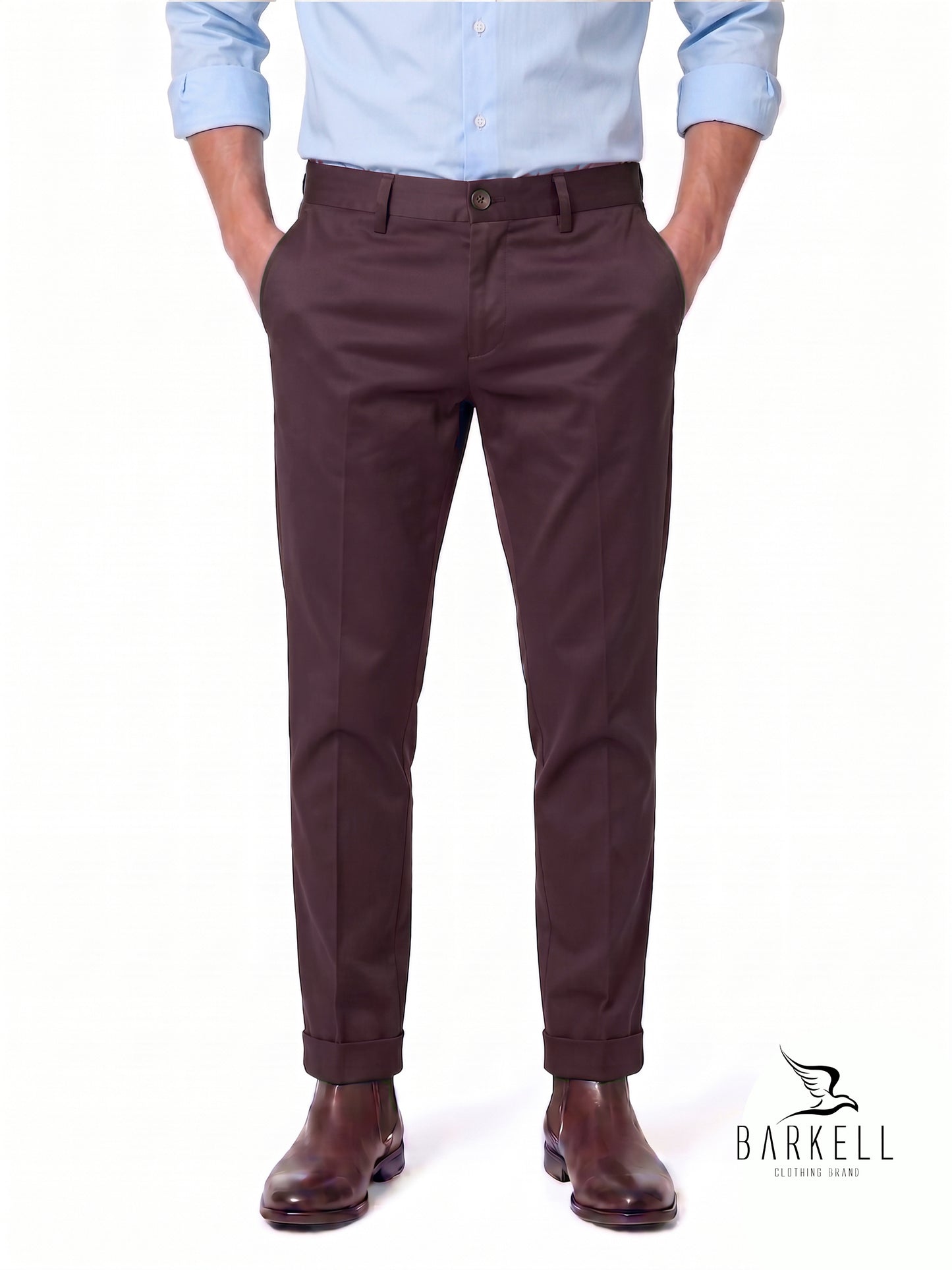 Pantalon Modèle Chino Beige en Gabardine de Coton