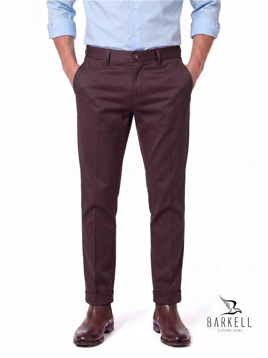 Pantalon Modèle Chino Beige en Gabardine de Coton