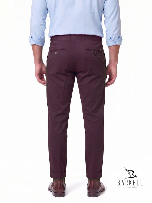Pantalon Modèle Chino Beige en Gabardine de Coton