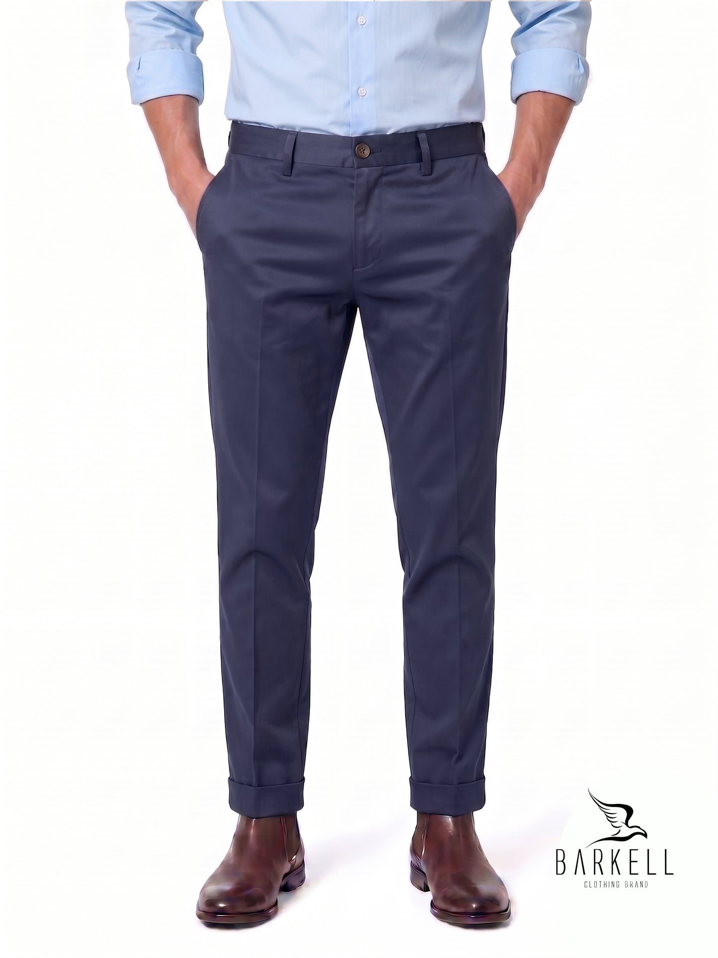 Pantalón Modelo Chinos Beige en Gabardina de Algodón