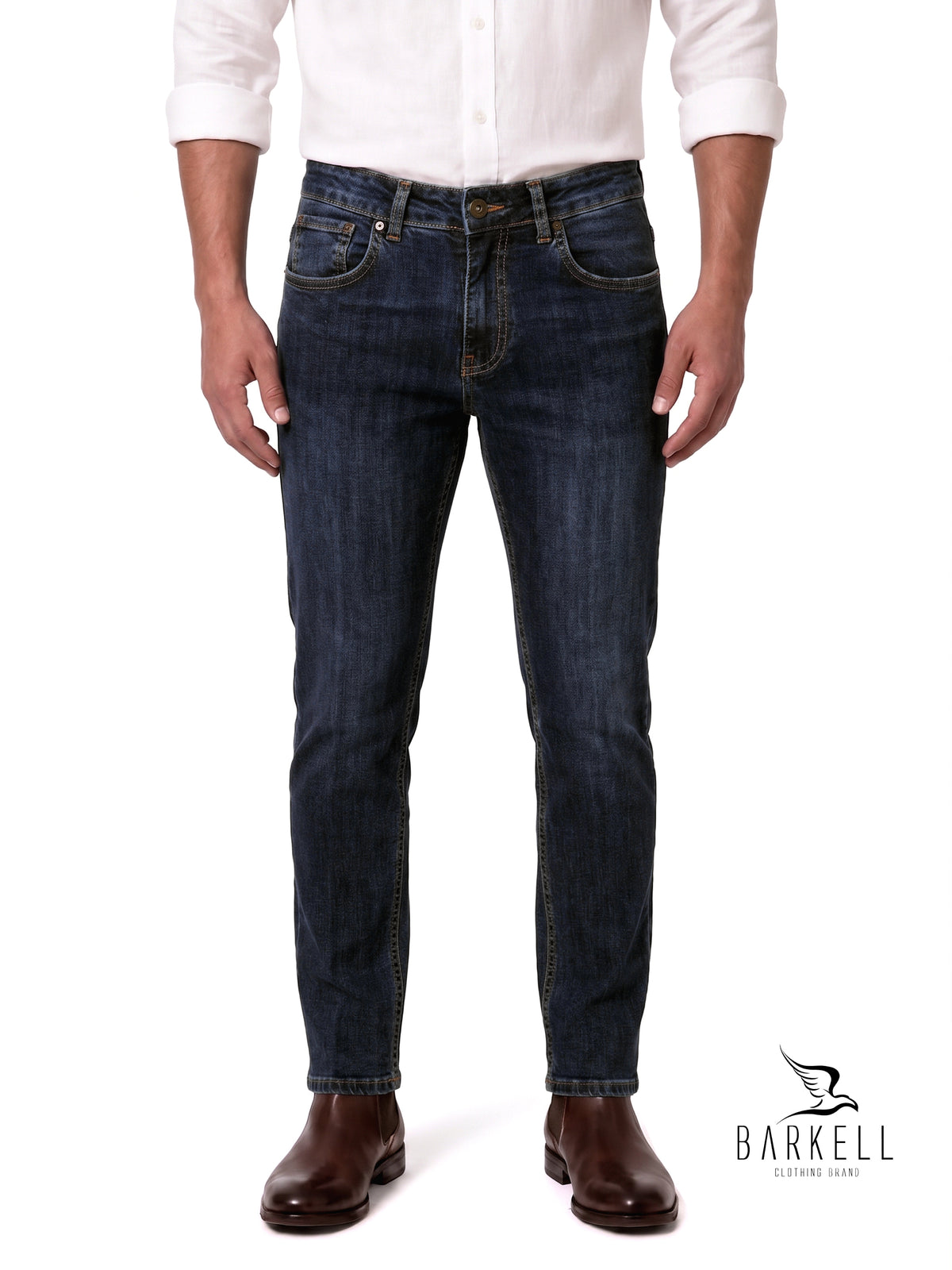 Stone Wash Five Pocket Model Jeans