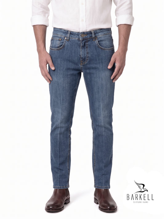 Jeans Modelo Cinco Bolsillos Lavado Usado