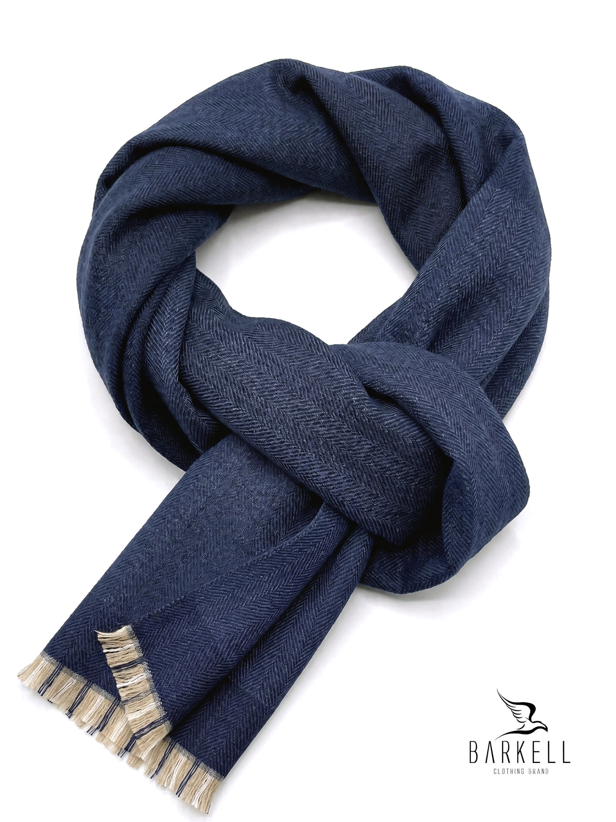 Écharpe en polyviscose effet laine à motif pied-de-poule avec bas en cordon