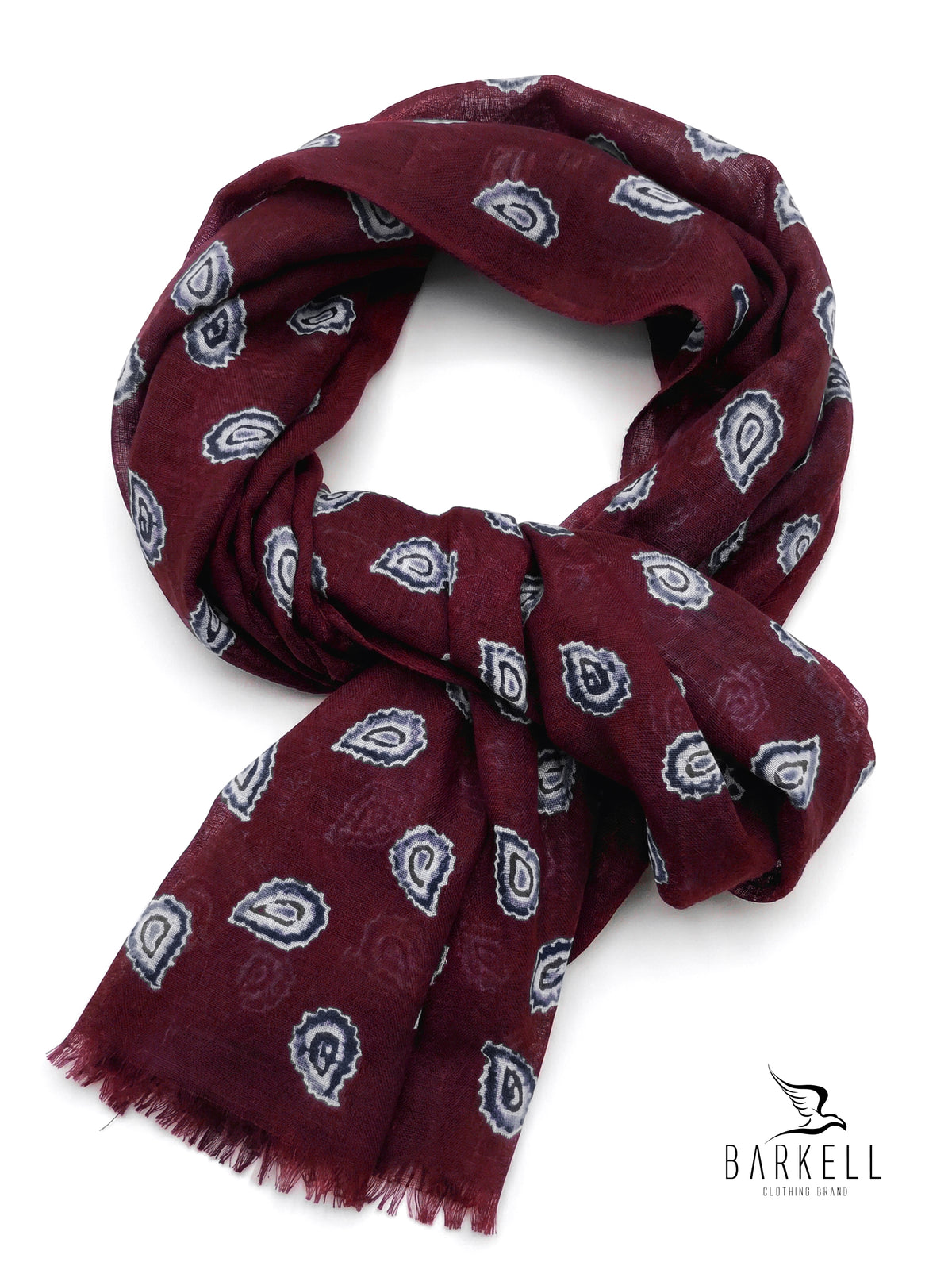 Wool-effect polyviscose scarf with Jacquard houndstooth pattern on a green background