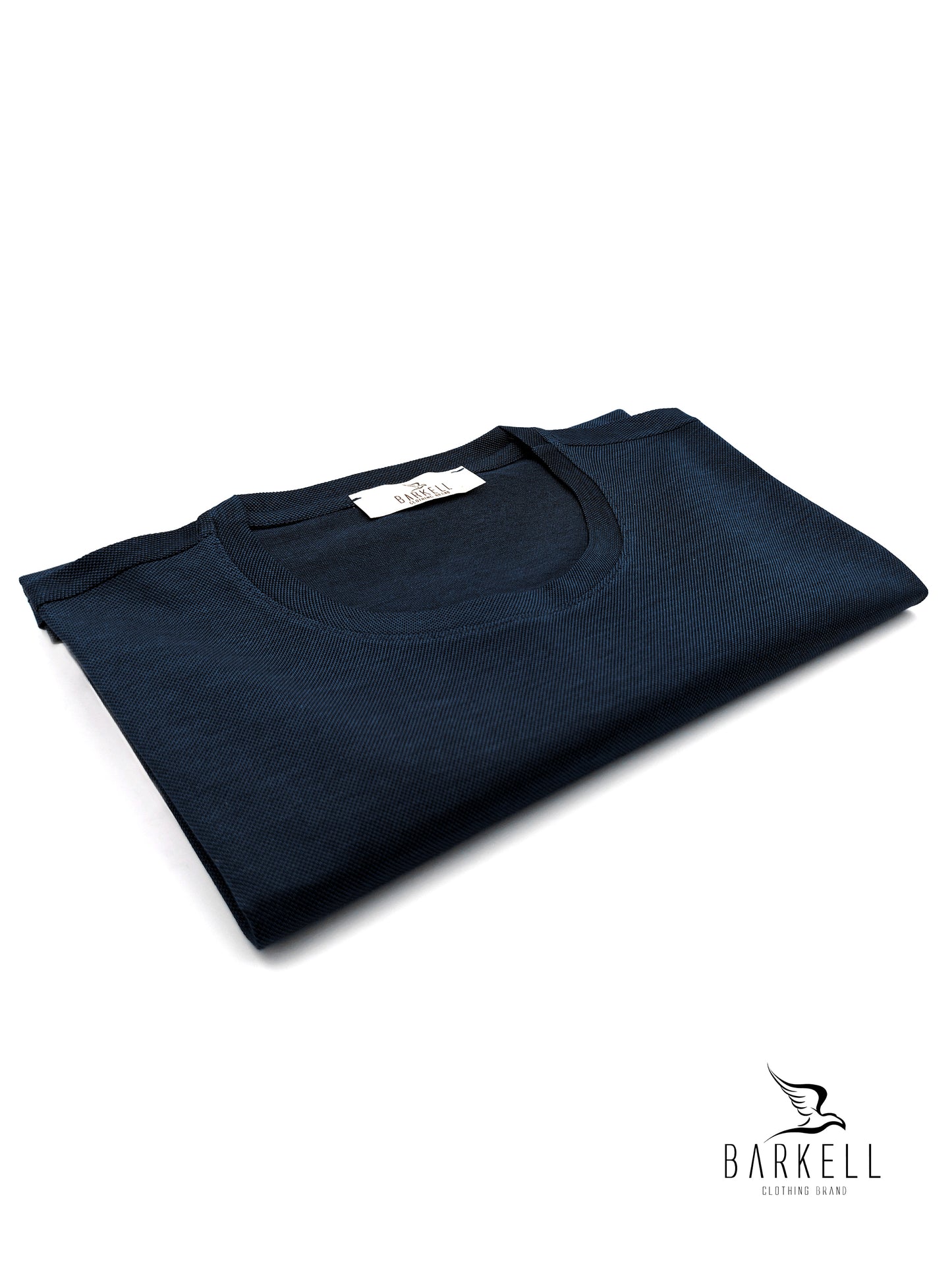 T-Shirt Girocollo in Filo di Scozia Piquet Color Blu