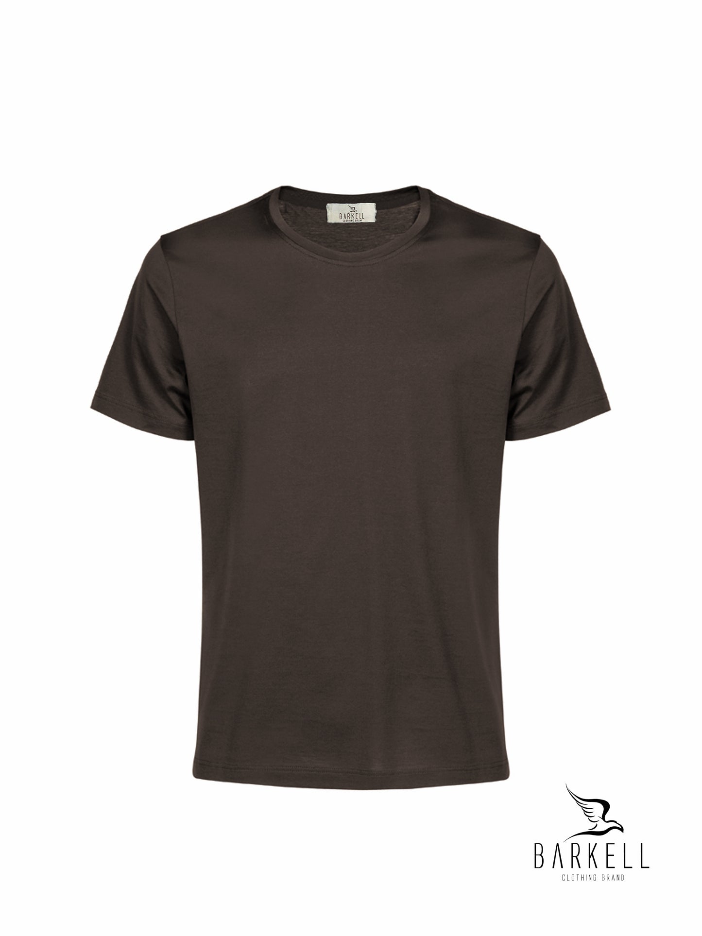T-Shirt Girocollo in Filo di Scozia Extrafine Color Moro