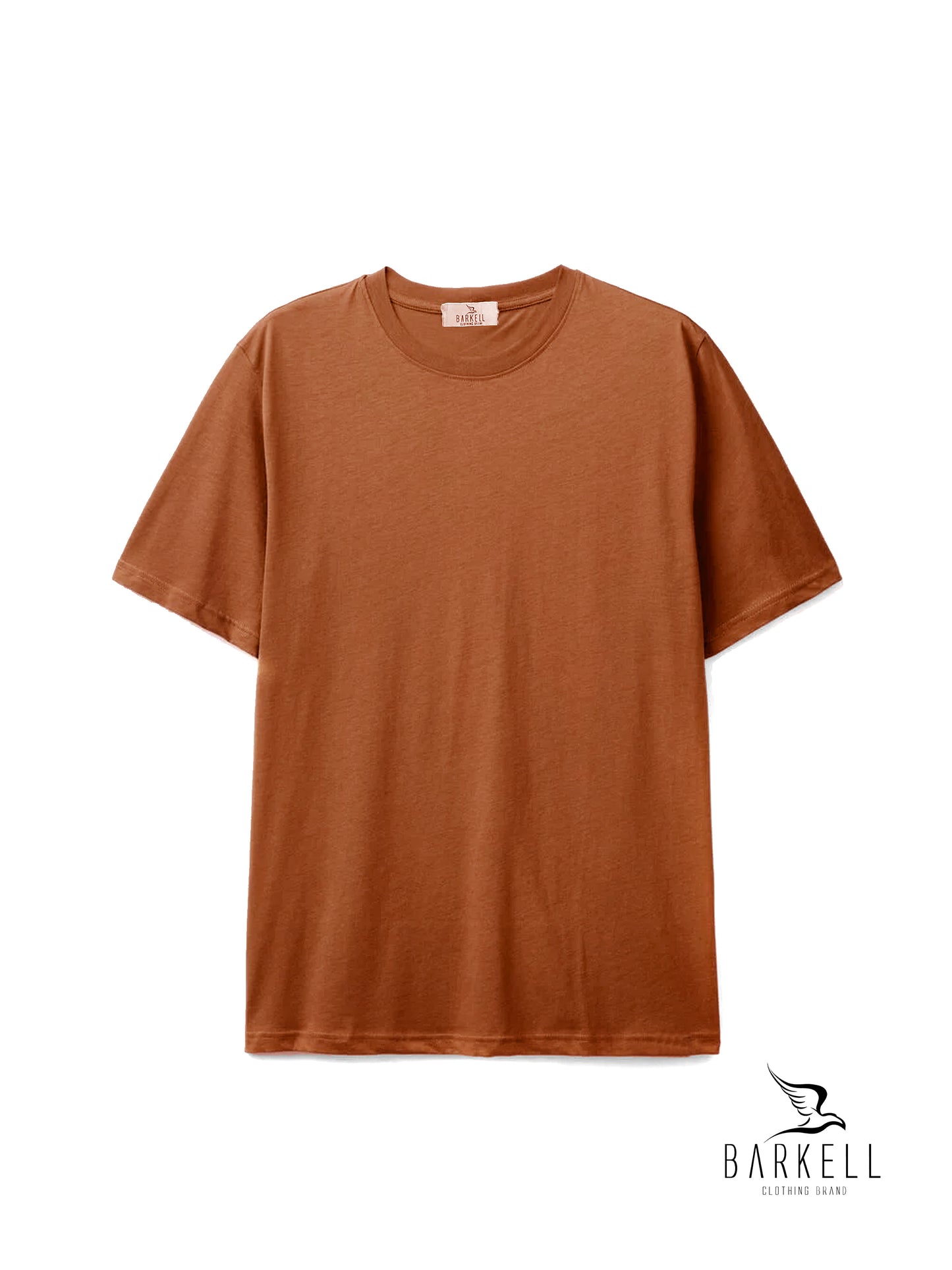 T-Shirt Girocollo in Jersey Lomellina Color Mattone