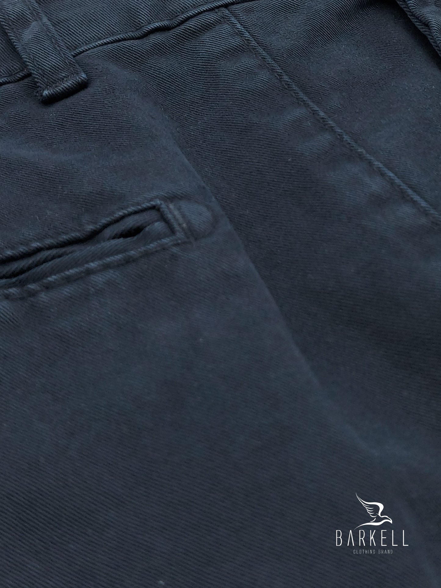 Pantalone Blu Modello Chinos in Cotone Gabardina