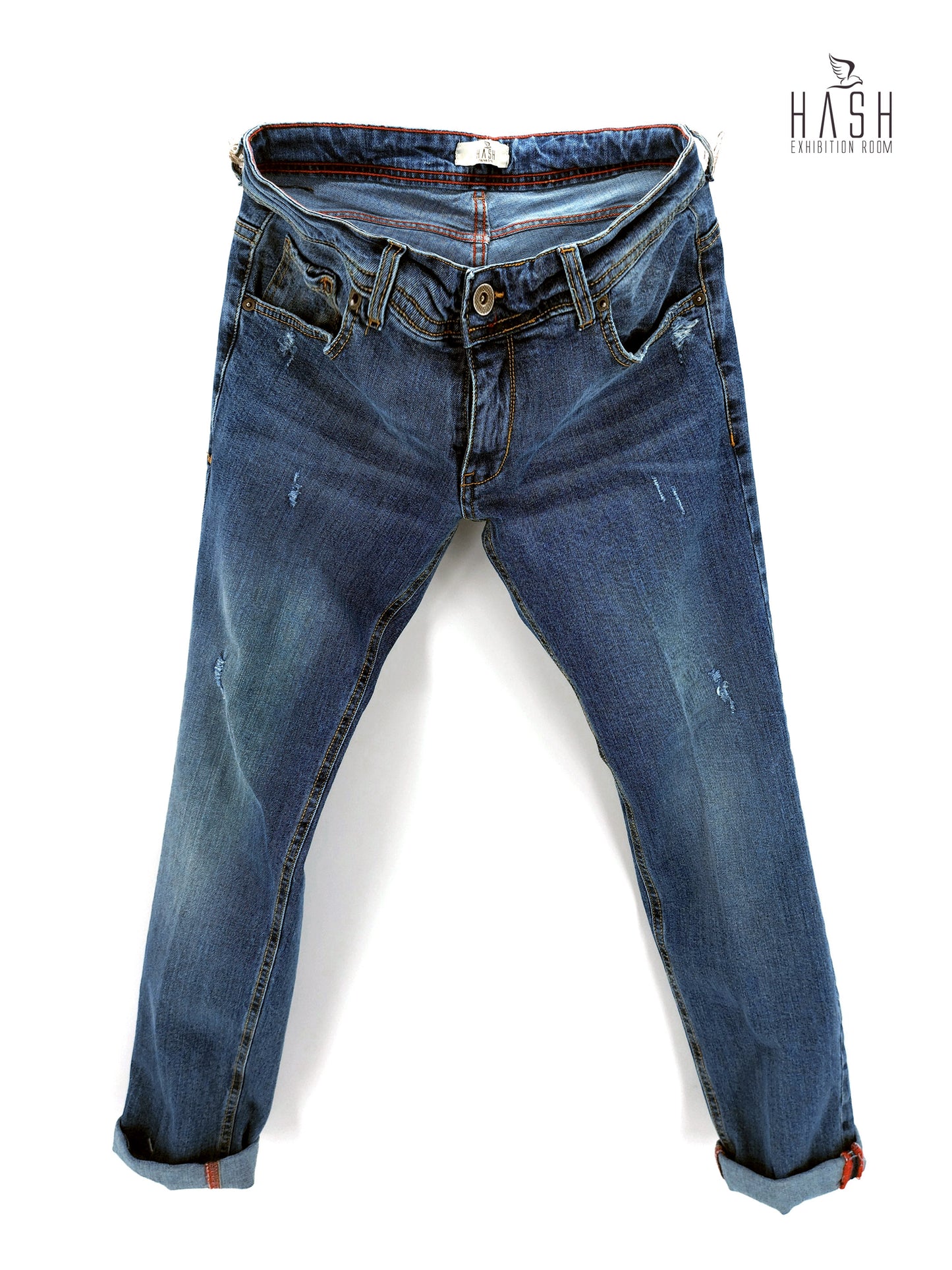 Jeans Modello Cinque Tasche Con Rinnacci Lavaggio Chiaro Stone Wash