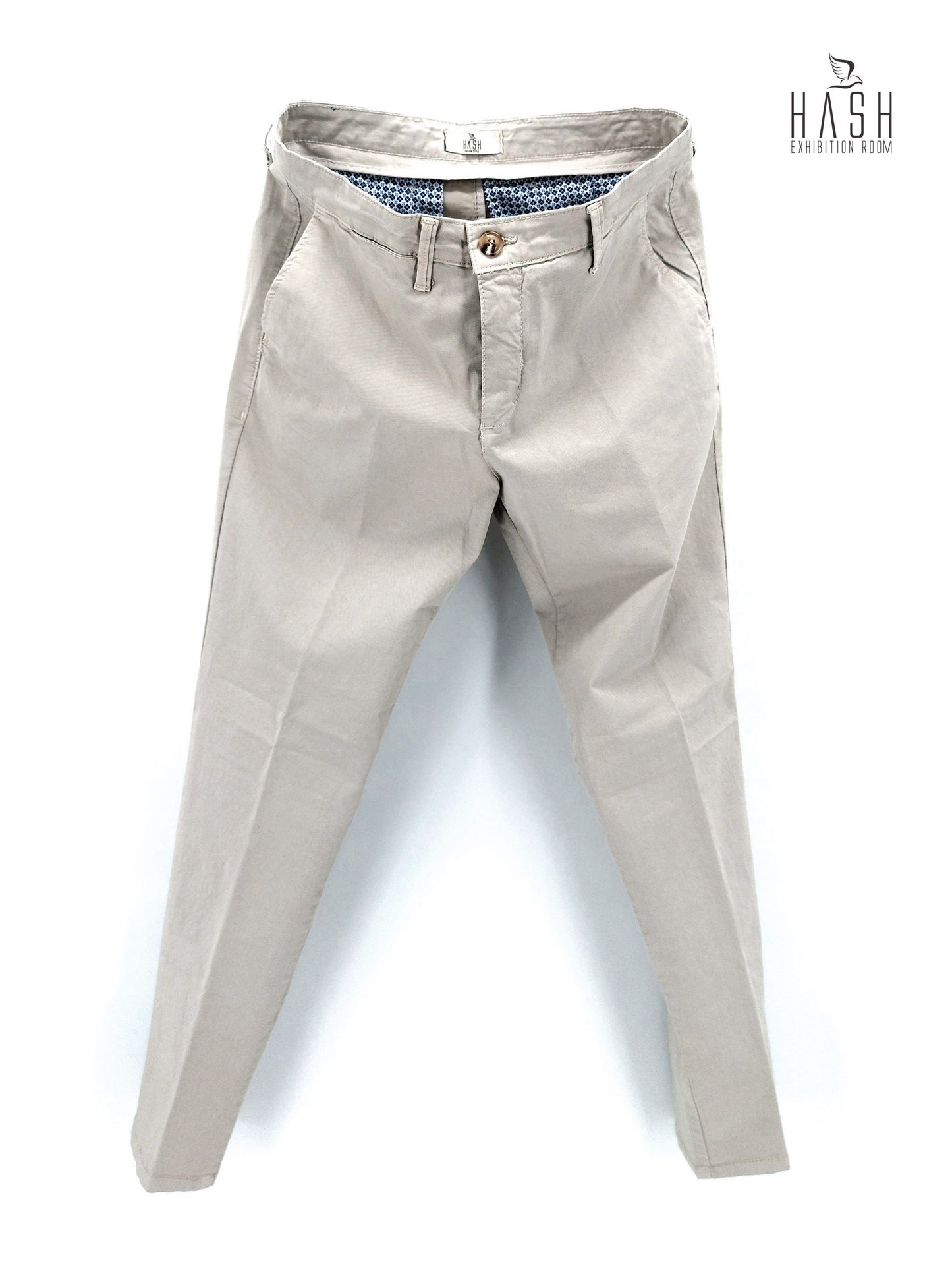 Pantalone Corda Chiaro Modello Chinos in Cotone Raso