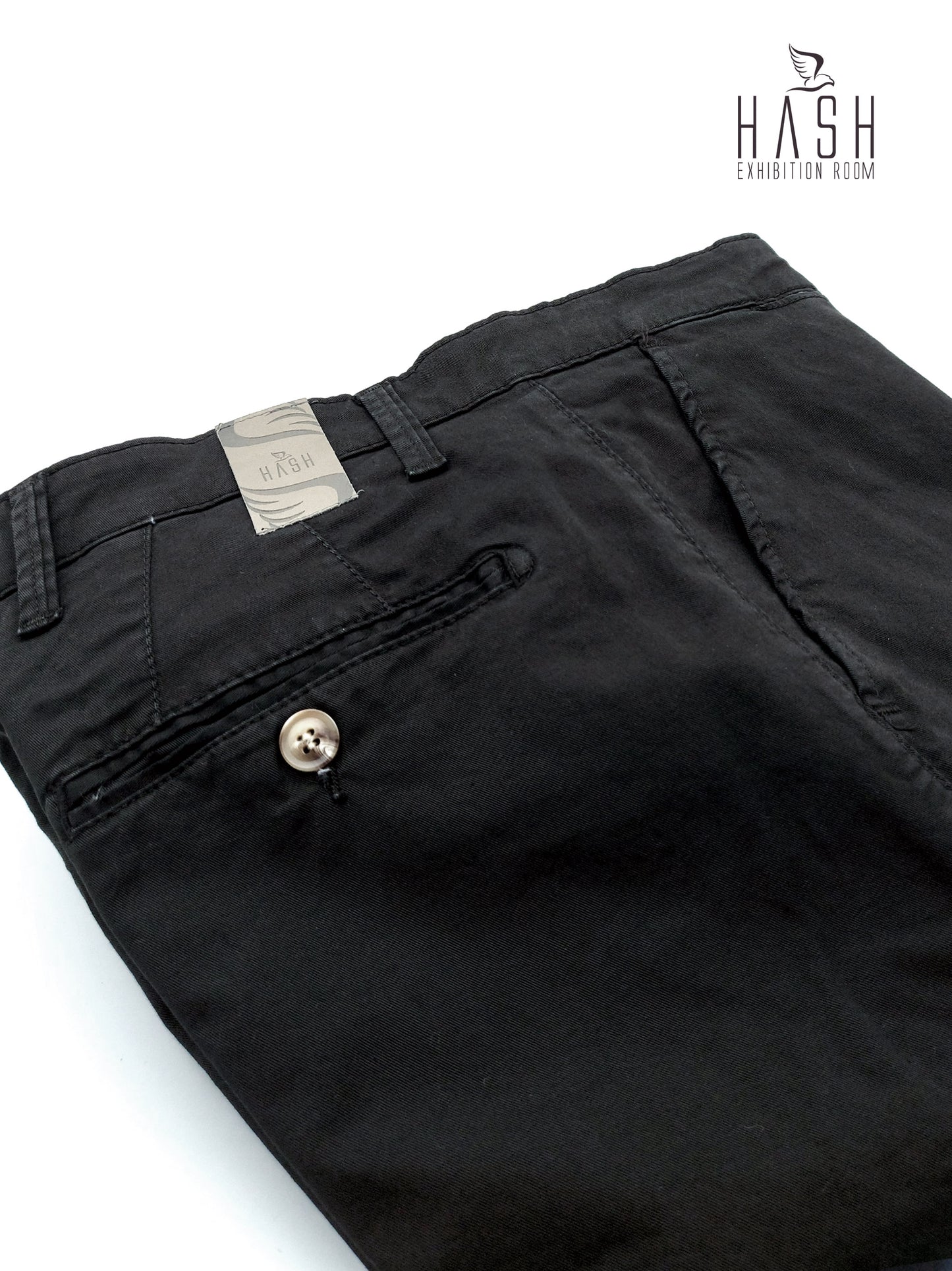 Pantalone Nero Modello Chinos in Cotone Gabardina