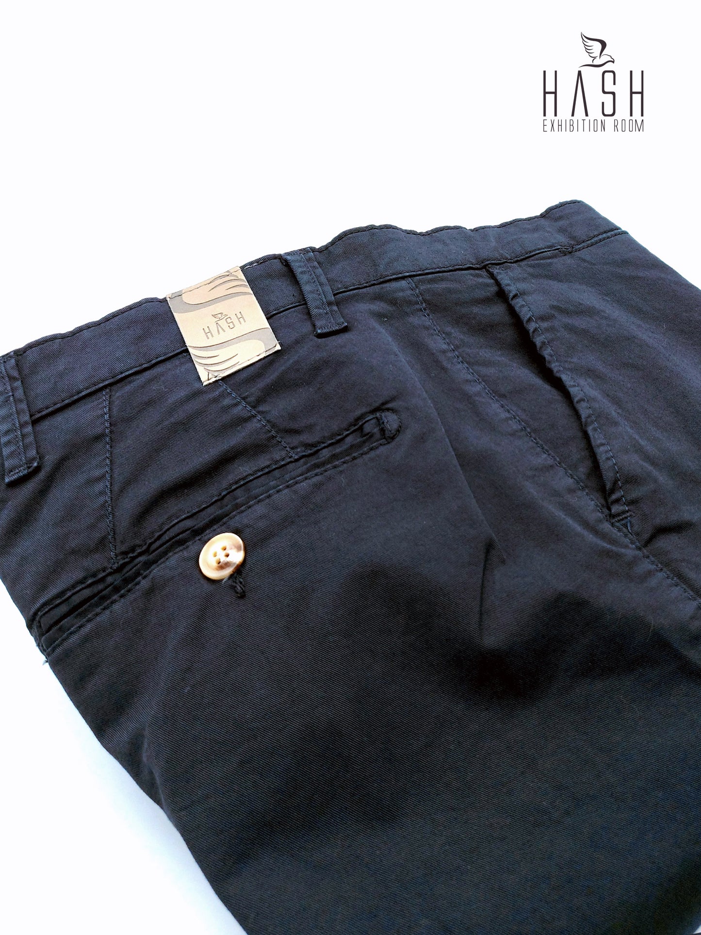 Pantalone Blu Navy Modello Chinos in Cotone Gabardina