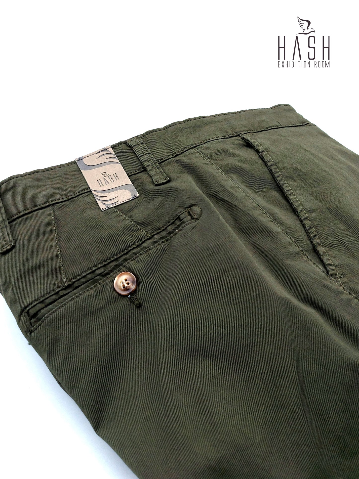 Pantalone Militare Modello Chinos in Cotone Gabardina