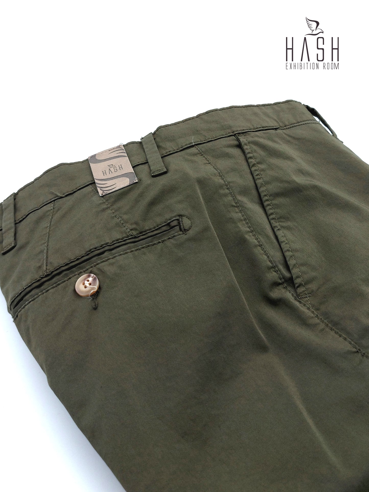 Pantalone Militare Modello Chinos in Cotone Raso