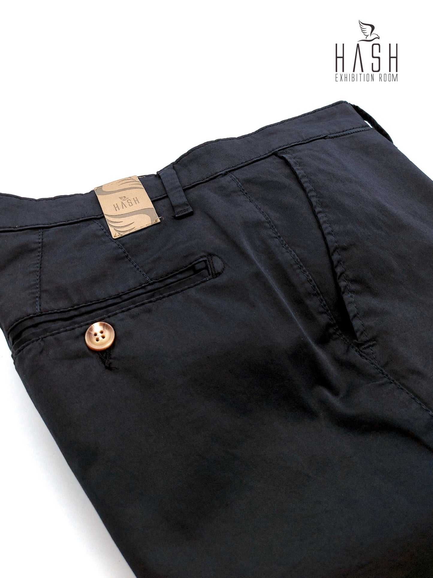 Pantalone Blu Navy Modello Chinos in Cotone Raso